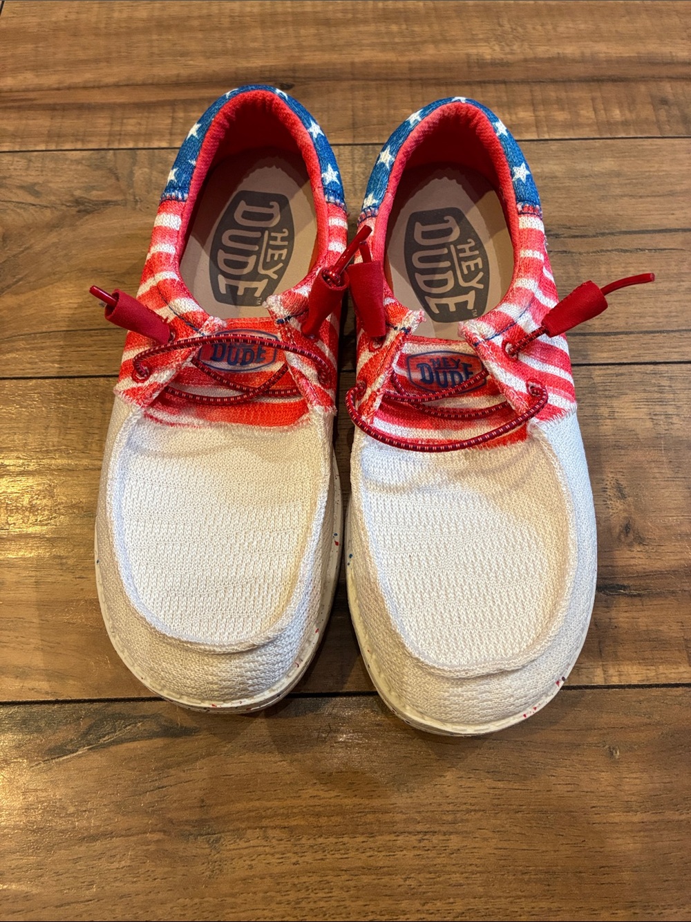 Hey Dude Wally Stars & Stripes Slip-On Sneakers - Red White Blue